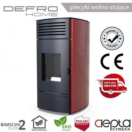 Defro AQUAPELL - 13,1 kW - czerwony - piecyk na pellet